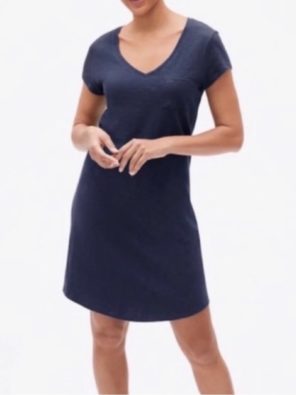 GAP Navy V-Neck T-Shirt Dress
